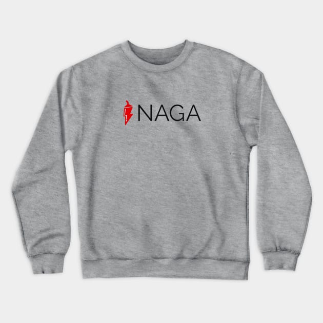 NAGA Black Crewneck Sweatshirt by CryptographTees